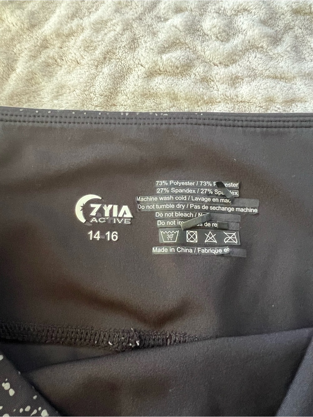 ZYIA Active Black Speckled High Waisted Pocket Leggings Size 14-16 - Picture 4 of 6